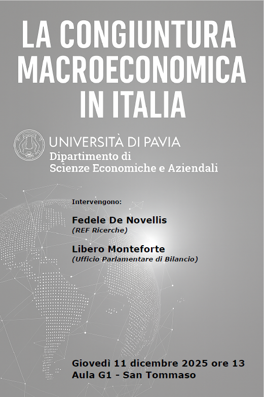 locandina evento su La Conguntura Macroeconomica in Italia